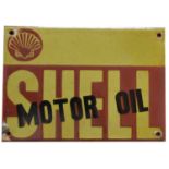 Shell Motor Oil enamel advertising sign,