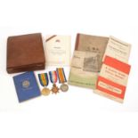 A group of First World War medals, and ephemera