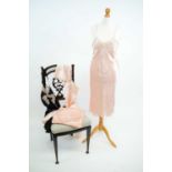 1930s pink and black satin and lace lingerie