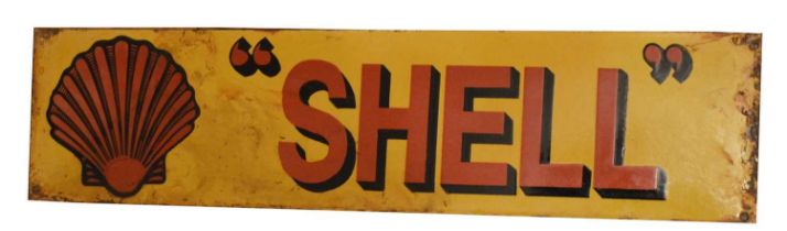 Shell enamel advertising sign,