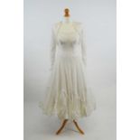 1950s lace two-piece wedding dress