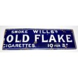 Will's Gold Flake enamel advertising sign,