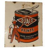 Ojaco Paints enamel advertising sign,