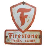 Firestone enamel advertising sign,