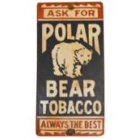 Polar Bear Tobacco enamel advertising sign,