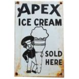 Apex Ice Cream enamel advertising sign,