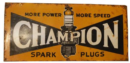 Champion Spark Plugs enamel advertising sign,