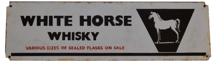 White Horse Whisky enamel advertising sign,