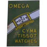 Omega enamel advertising sign,