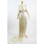 1930s buttermilk silk wedding gown