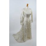 1960s Emenson tumbling rose wedding dress