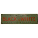 Black & White enamel advertising sign,