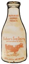 Baker & Son Dairy enamel advertising sign,