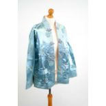 A Chinese turquoise satin jacket