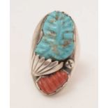 Loyolito Trattie Zuni, Navajo: a silver ring