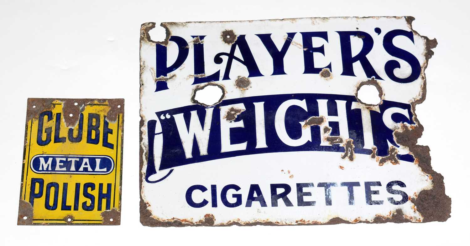 Two enamel advertising signs