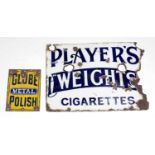 Two enamel advertising signs