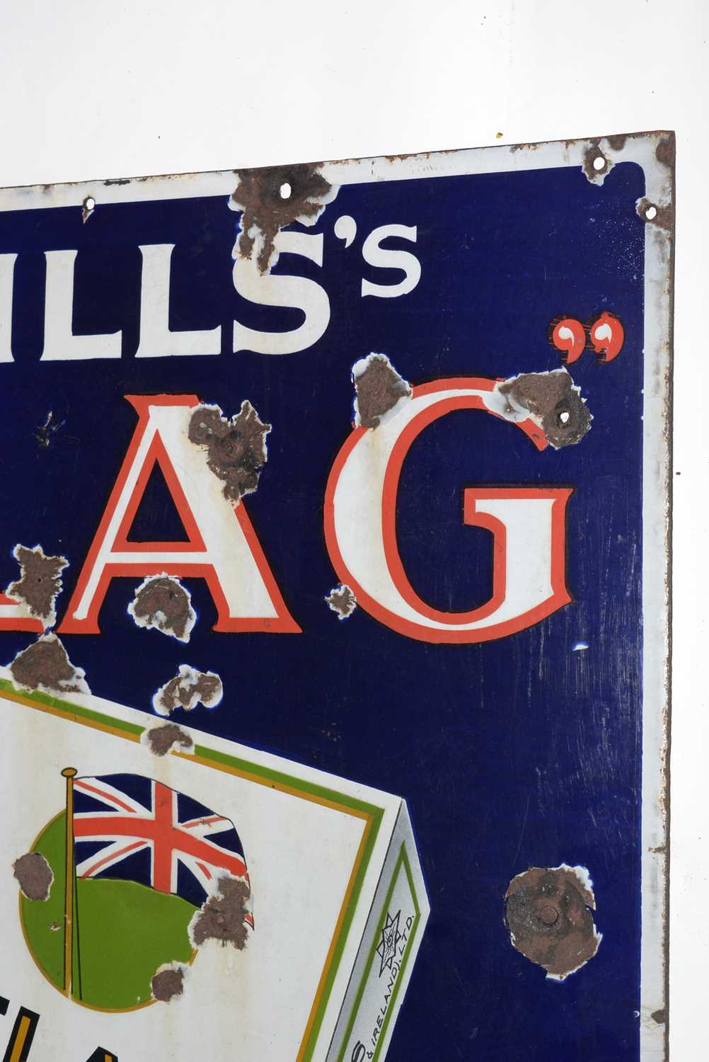 Will's Flag Cigarettes enamel advertising sign, - Image 2 of 3