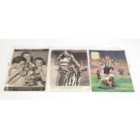 A collection of Newcastle United and other football signed cut-out photographs