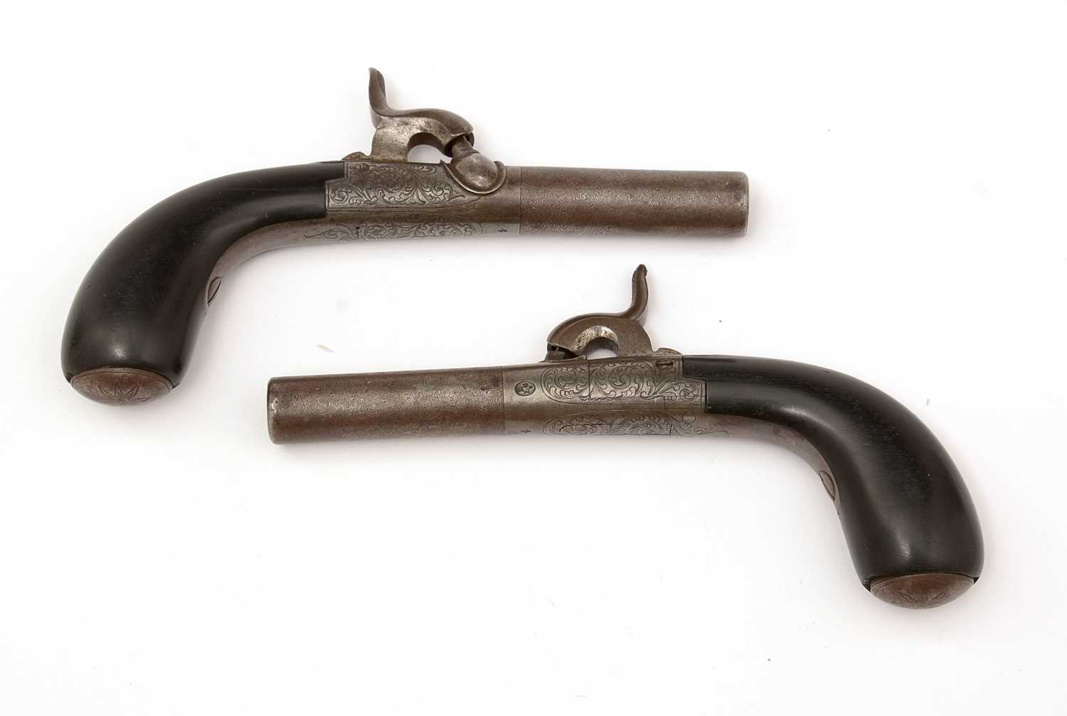 A pair of 19th Century pocket percussion pistols,