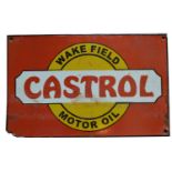 Castrol enamel advertising sign,