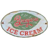 Bryers Ice Cream enamel advertising sign,