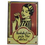 Kodak enamel advertising sign,