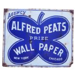 Alfred Peats Wall Paper enamel advertising sign,