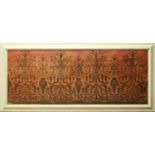 A large Chinese style printed red panel