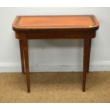 A George III mahogany and rosewood banded D shaped gateleg card table