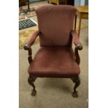 A late 19th/ early 20th Century mahogany armchair