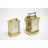 Two brass-cased carriage clocks, various.