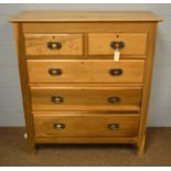 An Edwardian stripped wood chest