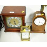 A 19th Century glass cased carriage clock and two mantle clocks