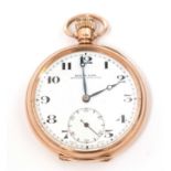 Reid & Sons, Newcastle upon Tyne: a 9ct yellow gold case open faced pocket watch,