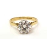 A solitaire diamond ring,