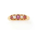 A ruby and diamond ring,