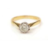 A solitaire diamond ring