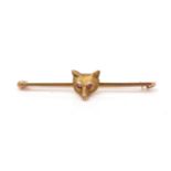 An early 20th Century fox pattern bar brooch,