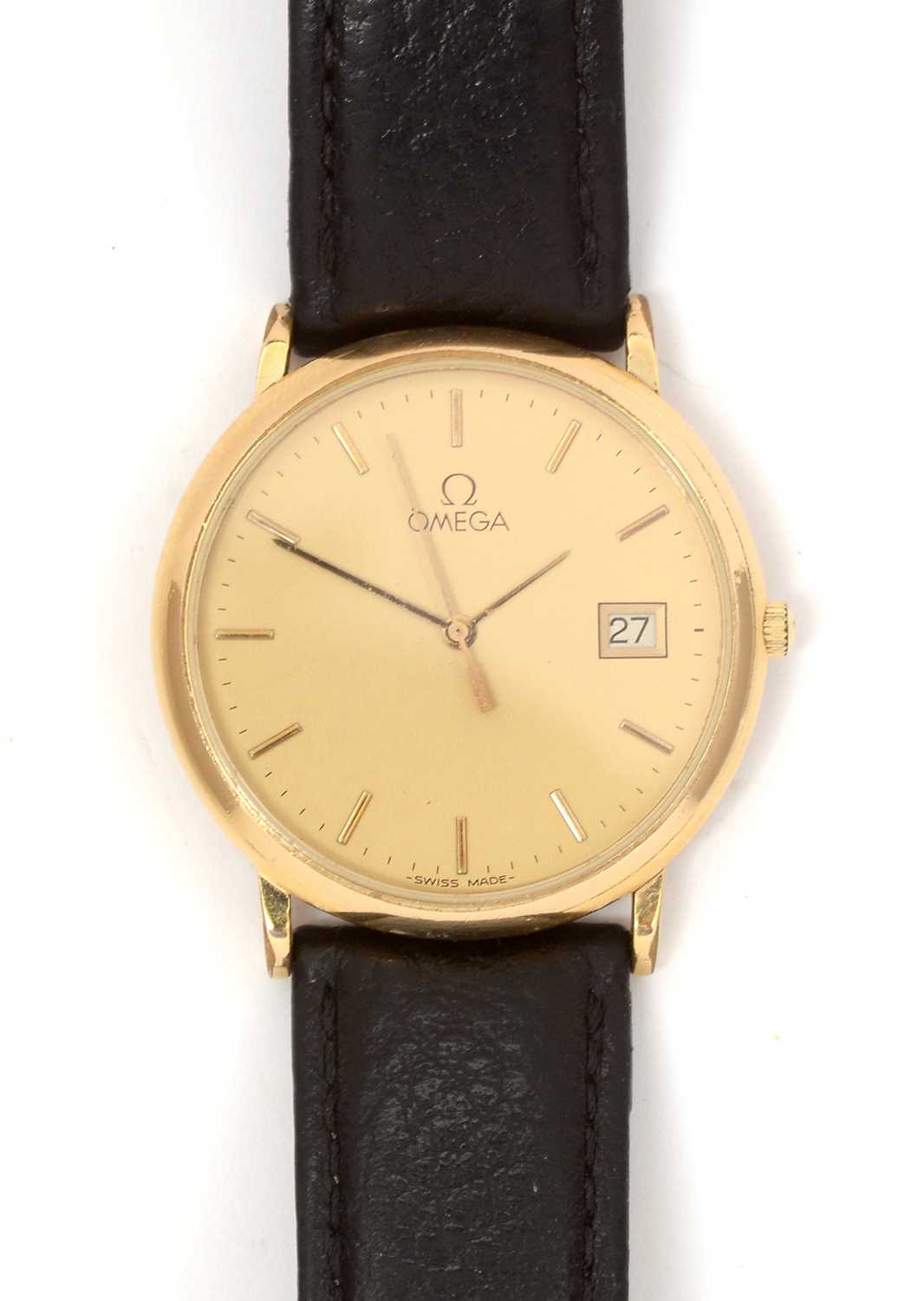 Omega DeVille: a gilt steel cased wristwatch,