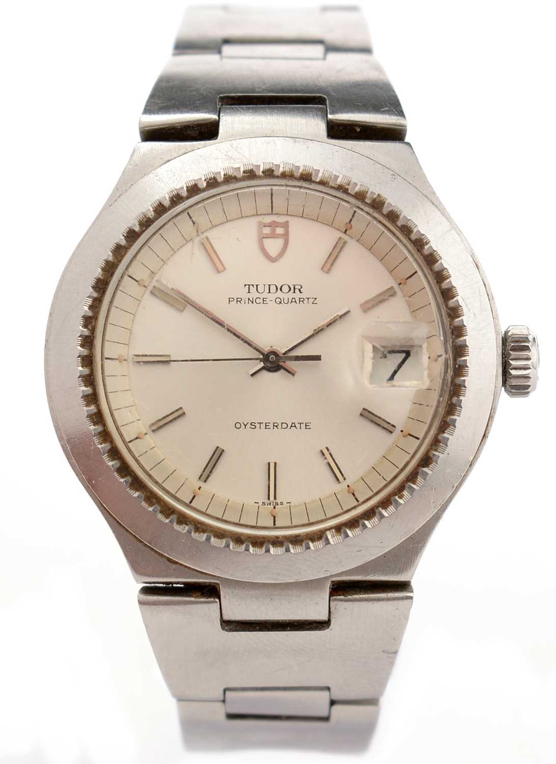 Tudor Prince-Quartz Oysterdate: a steel cased wristwatch,