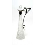 Attributed to WMF: a cut glass and plated metal mounted claret jug,