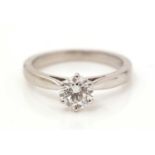 A solitaire diamond ring