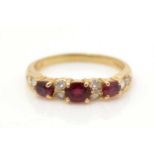 A ruby and diamond ring,