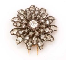 A Victorian diamond flowerhead brooch