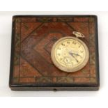 Rolex: a gilt metal cased open faced pocket watch, with box
