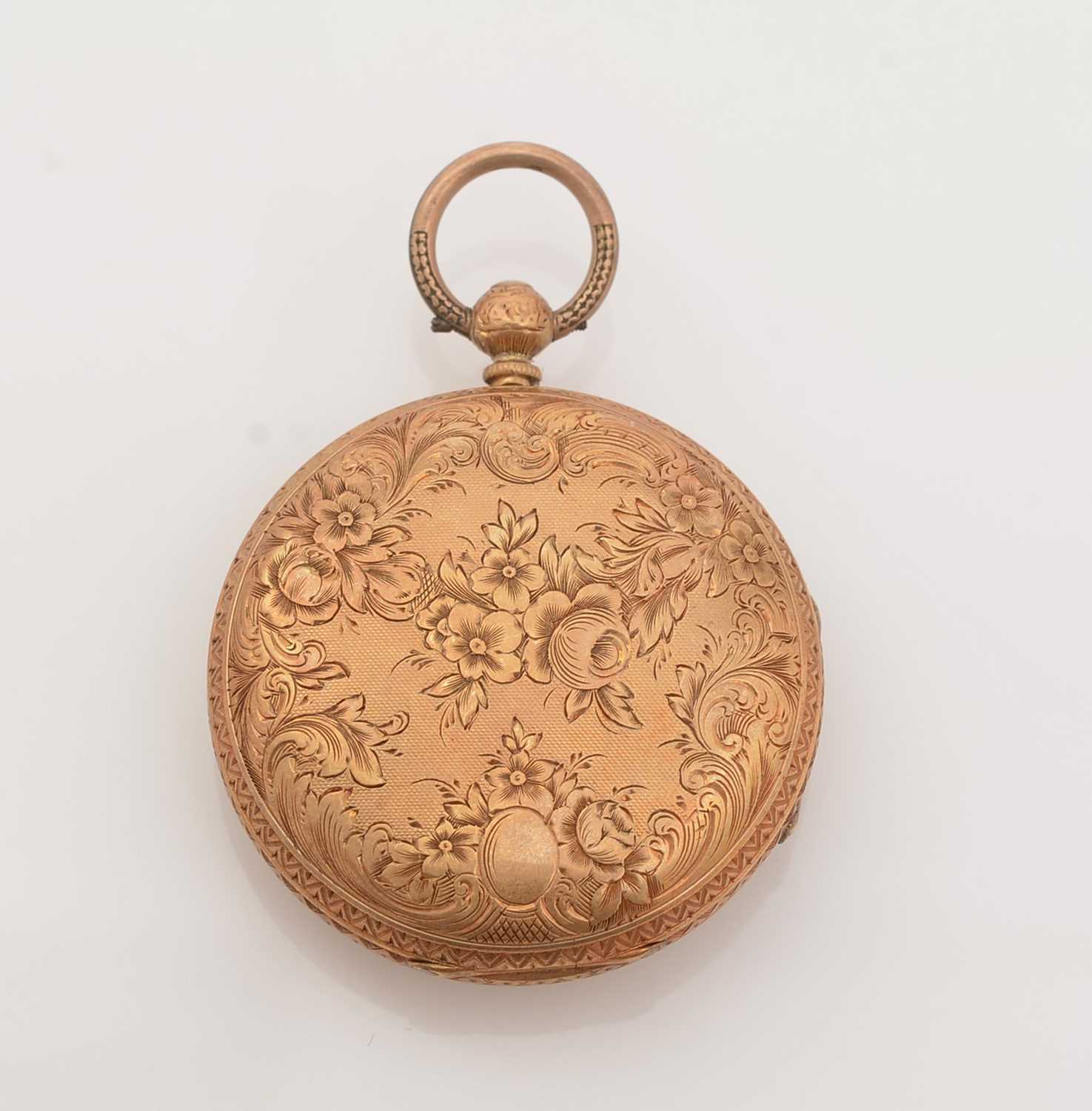 A Victorian 18ct yellow gold pocket watch, - Bild 2 aus 4