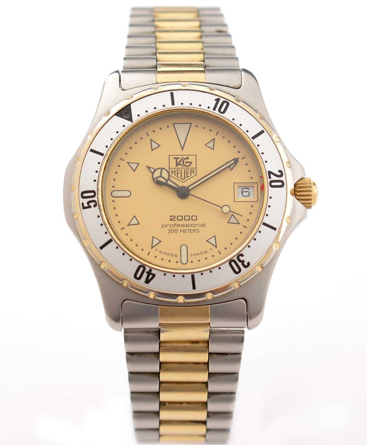 Tag Heuer 2000 Professional: a two-tone steel cased wristwatch,