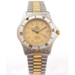 Tag Heuer 2000 Professional: a two-tone steel cased wristwatch,