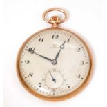 Omega: a 9ct yellow gold cased pocket watch,